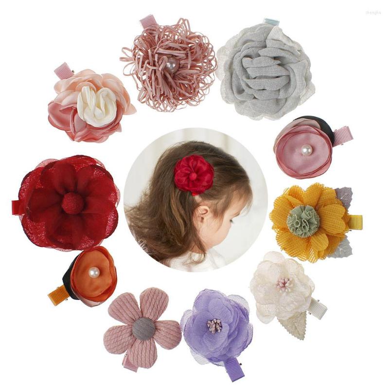 

Hair Accessories 10pcs/set Flower Bowknot Hairpins Baby Floral Hairclips Infant Clips Kids Girls Handmade Barrettes, Mixed 1