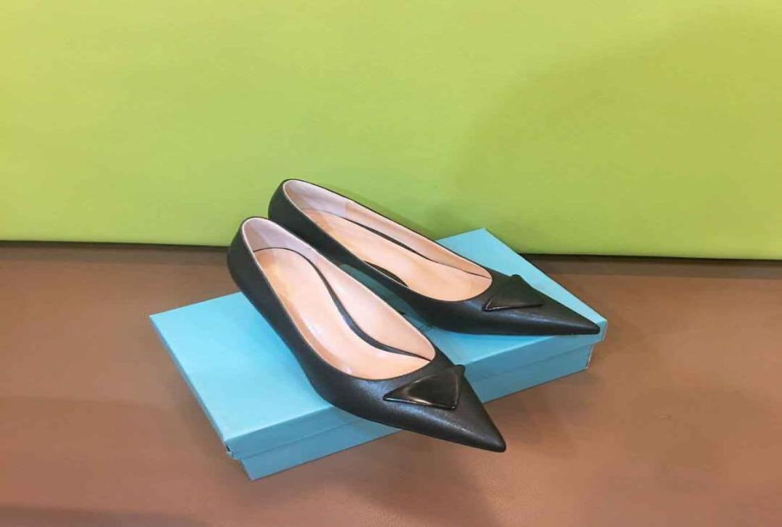 

Dress shoes women Party Dress pumps low heel genuine leather Classic style sexy high heels pointed toe EU3541 With box2812937, White