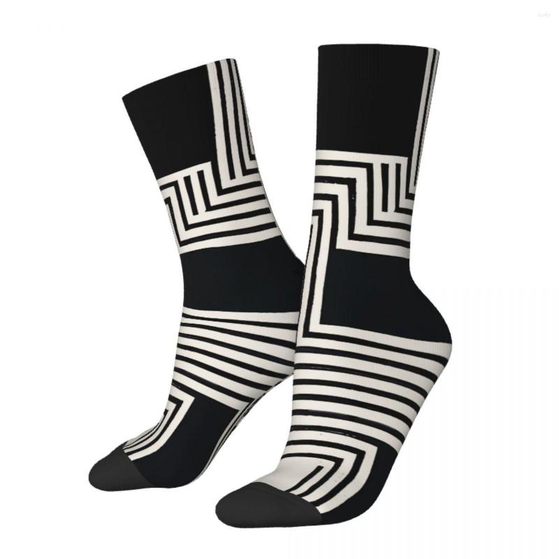

Men's Socks Hip Hop Vintage Simple Geometric Pattern Crazy Men's Unisex Harajuku Seamless Printed Funny Crew Sock Boys Gift, As the picture
