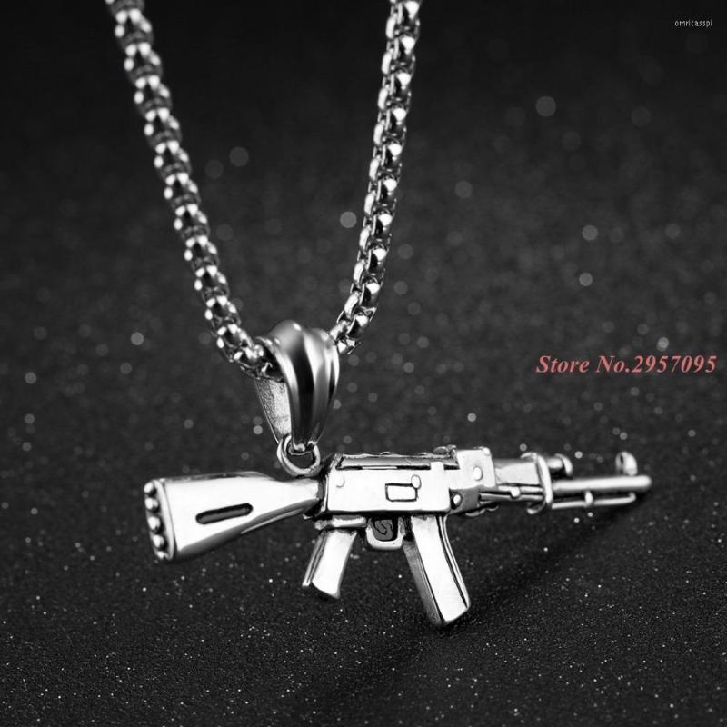 

Pendant Necklaces Men Jewelry Gun Necklace Women Male Chain Gift Hiphop Gold Color Black Stainless Steel Statement