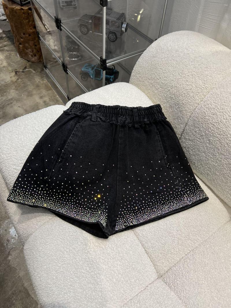 

Women' Shorts 2023 Women' Fashion Loose Casual Elastic Waist Diamond-encrusted Denim 0301