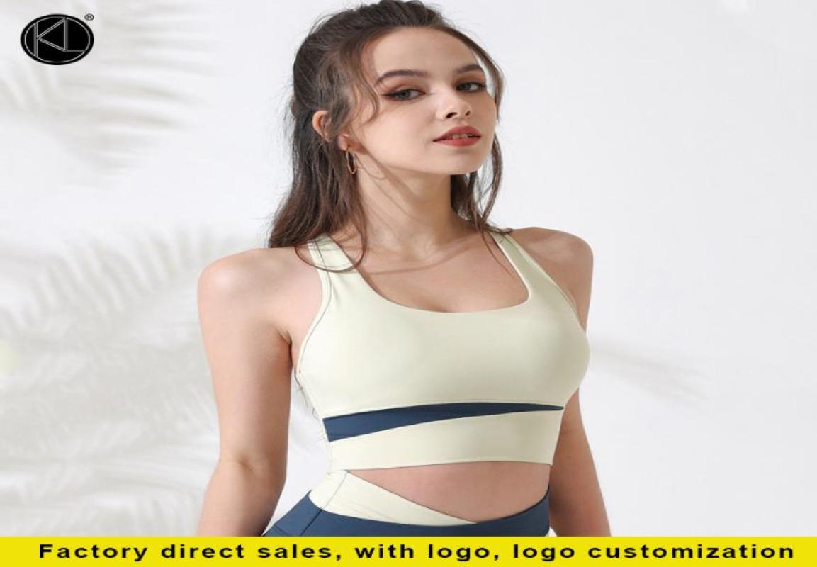 

Color matching Yoga underwear women039s bras with bra cushion sports bra suspender vest type thin back beauty sexy tops7970711, White