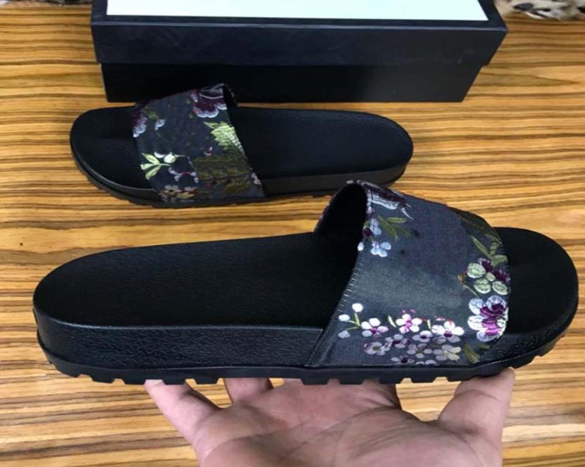 

Man Women Sandals cute Slippers Embroidery Designers Slides Sandal Flip Flops Striped Beach Leather Rubber Flower minecraft Slippe4056210, Chocolate