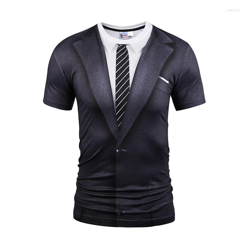 

Men's T Shirts Summer 3d Short Men's Dress Sleeve Fake Two-piece Funny Digital Printing Creative Gift T-shirt Men Shirt, 18