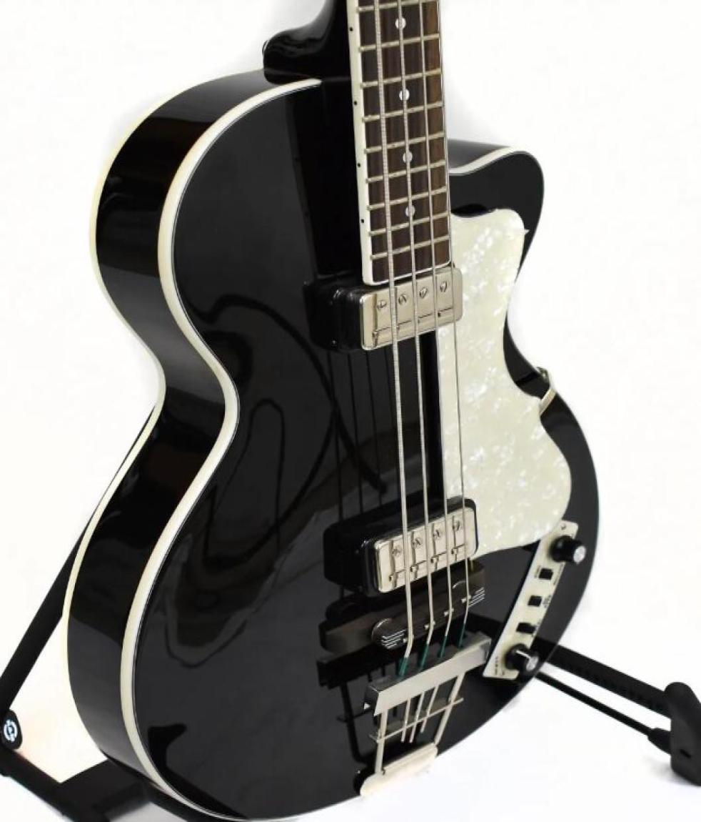 

4 String 1960039s Hofner Violin Club Black Electric Bass Guitar 30quot short scale Length White Pearl Pickguard6772951