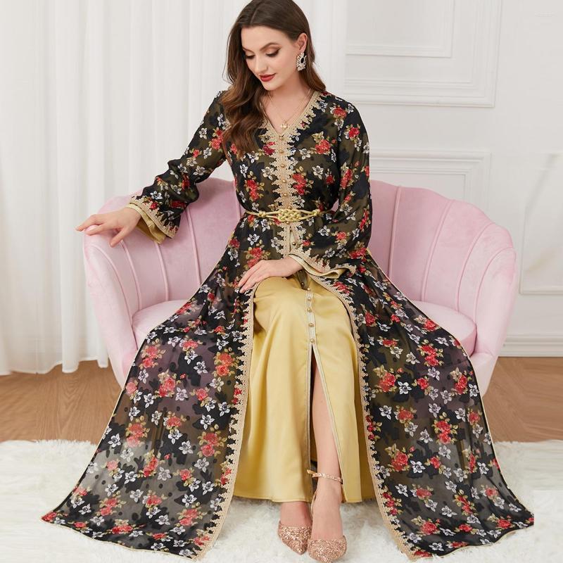 

Ethnic Clothing Muslim Set Turkey Dress Women Abaya Two-piece Party Dresses Moroccan Spring And Summer Women's Wear Kaftan Vestidos