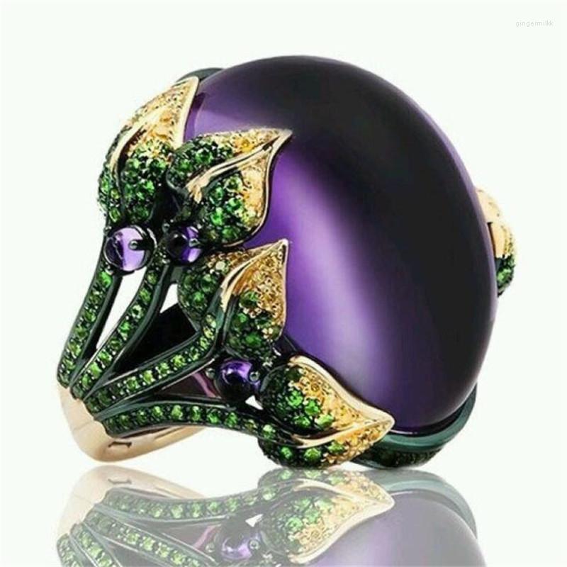 

Cluster Rings Luxurious Colorful Crystal Ring For Women Exquisite Geometry Female Party Fashion Jewelry Gift