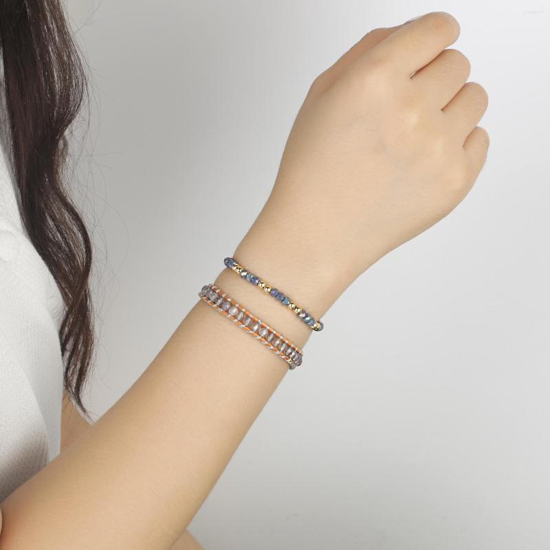 

Strand KELITCH Tassels Pendant Crystal Stretch Bracelets Ethnic Braided Wrap Women Beach Friendship