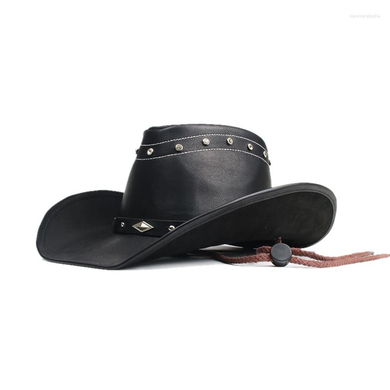 

Berets Unisex Women Men Retro Rhombic Leather Band Roll Up Wide Brim Sombrero Sun Cap Beach Cowboy Cowgirl Western Hat Adjust, No.1 solid khaki