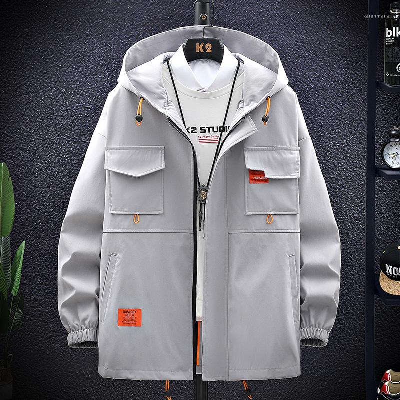 

Men's Jackets Fashion Nice Spring Solid Casual Hooded Coats Streetwear Autumn Korean Youth Thin Windbreaker Outwear Top, Blue