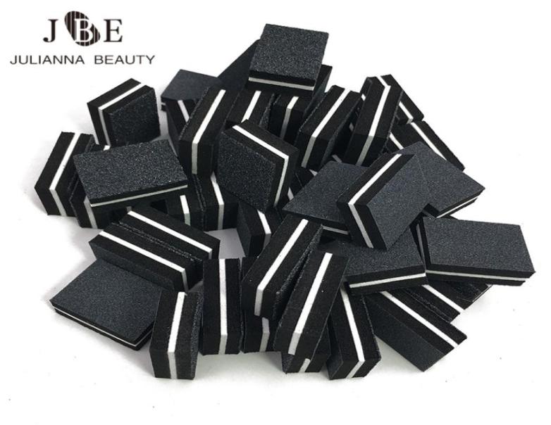 

200pcslot Nail Buffer Doublesided Small Mini Nail Buffer Block Black Disposable Professional Manicure Pedicure9269113