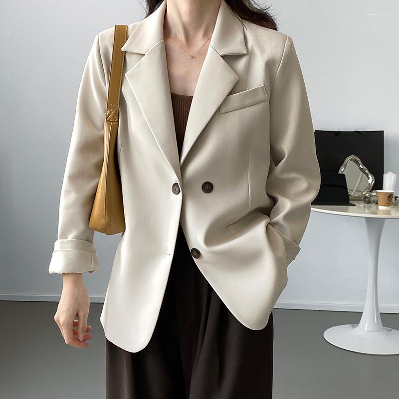 

Women's Suits Girls Button Up Top Back Slit Suit Casual Women Loose Streetwear Blazer Office Wear Black Khaki Long Sleeve Blazers