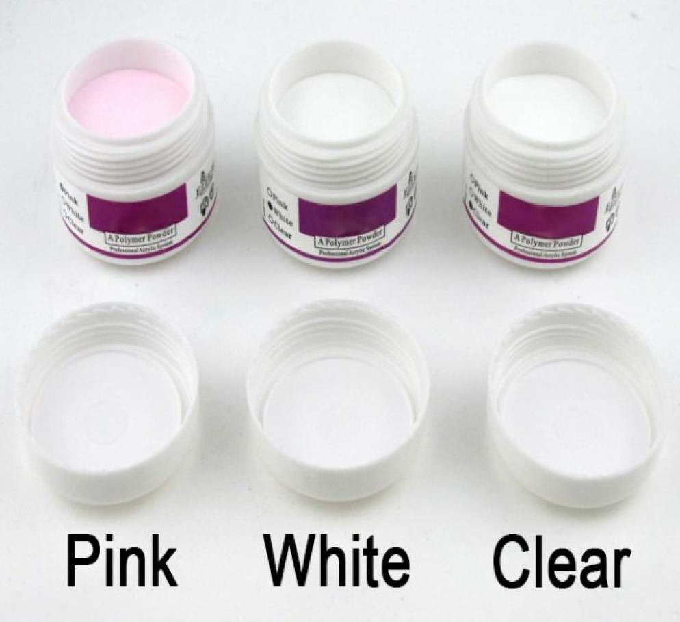 

1 PCS WHITE CLEAR PINK Color Acrylic Powder For Nail Art False Tips Tool3337938