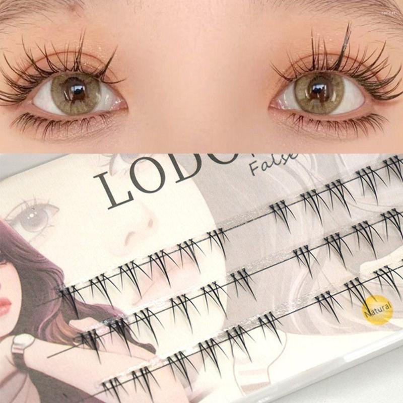 

False Eyelashes 3 Rows Thai Lower Lashes Segment Cluster Eye Thin Stems 7mm Natural Manga Handmade Makup Tool