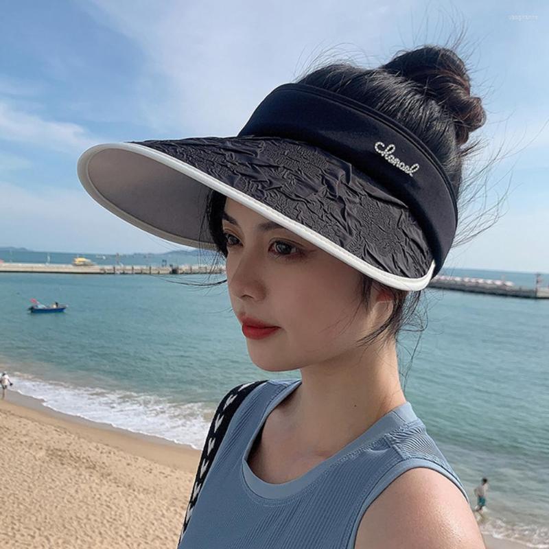 

Wide Brim Hats Women Sun Hat Empty Top Long Adjustable Lightweight Sunscreen Anti-slip Gardening Summer Clothes Accessory, White
