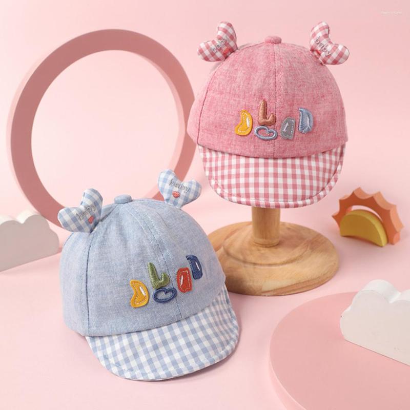 

Berets Cotton Hat For Kids Girl Baby Boys Cute Comfortable Peaked Cap 3D Summer Baseball Child 5-24 Month, Pink