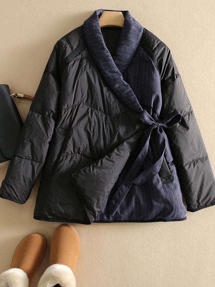 

Parkas SEDUTMO Winter Vintage Duck Down Coat Women Patchwork Quilted Oversize Puffer Jacket Autumn Casual Basic Parkas ED1847, Black