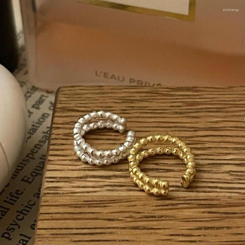 

Backs Earrings 1pc Genuine 925 Sterling Silver Ear Cuff For Women Fake Piercing Without Hole To Bead Double Layer Earcuff Clips Jewelry