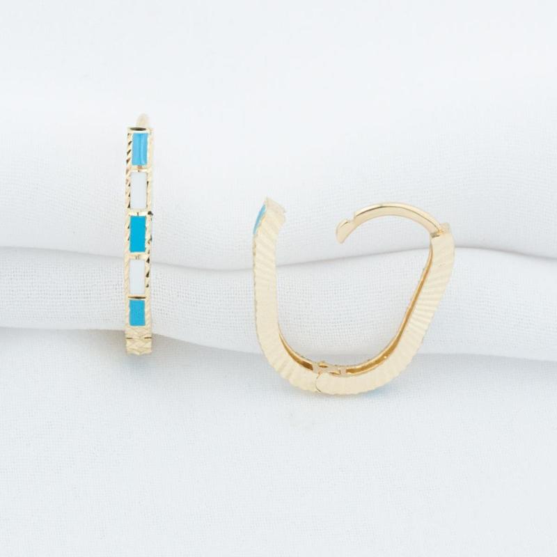 

Hoop Earrings & Huggie Mavi Cabochons 14 Carat Gold EarringsHoop