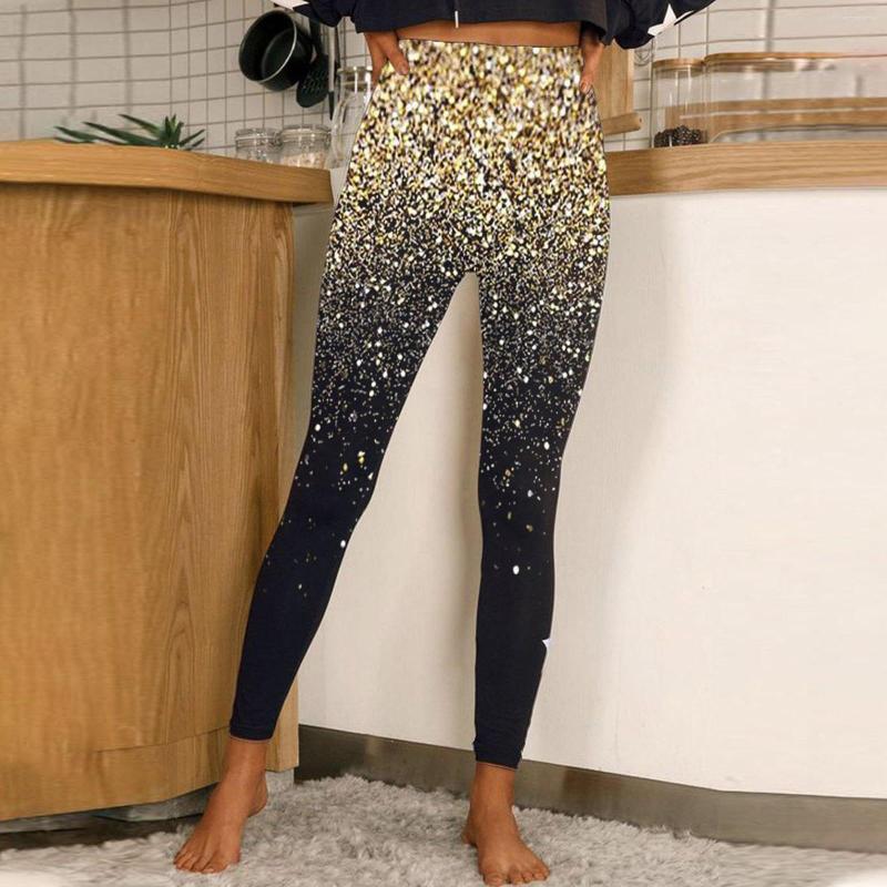 

Active Pants Women High Waist Sports Leggings Long Print Trousers Tights Yoga Training, Pink-a