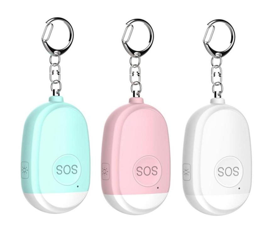 

Personal Handy Alarm Safety Device Keychain USB Rechargeable Emergency Attack Antirape Selfdefense Safety Alarm 130dB1581486