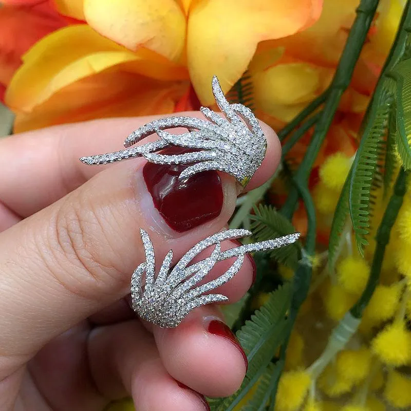 

Earring Dangle & Chandelie Elegant leaf full mirco paved microl zirconia Wedding Earring Fashion Jewelry