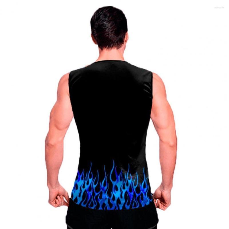

Men's Tank Tops Cool Stylish 3D Print Top Fashion Summer Vest Pullover For Fitness, Blue