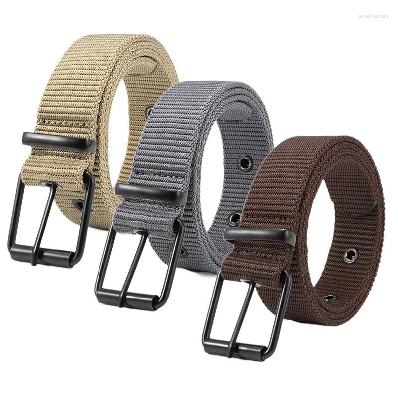 

Belts Men's Outdoor Leisure Sport Belt Coffee Gray Female Pin Buckle Nylon Quick Drying, Black