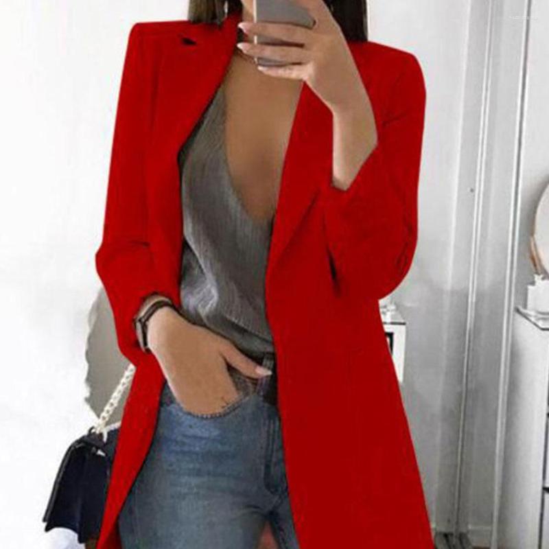 

Women' Jackets Slim Suit Jacket European Work OL Oversized Coat Outwear Office Lady Blazer Autumn Spring Casual Shoulder Pads, Navy blue