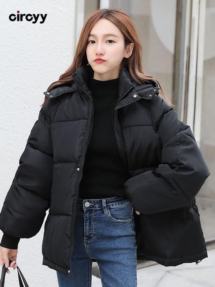 

Leather Winter Women Jacket Hooded Korean Style Oversize Loose Female Puffer Cropped Jackets Padded Solid Coat Fashion 2022 New, Yellow