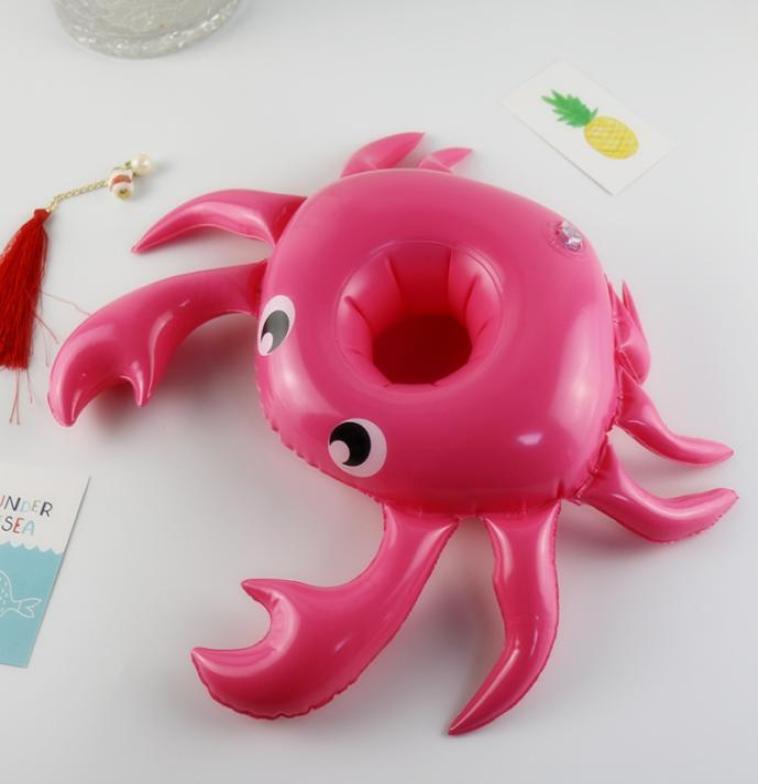 

Cartoon Crab Design Inflation Cup Seat Pool Floating Cute Drinks Holder Lovely Mini Saucer For Swimming Pool Decoration New Arriva1150891