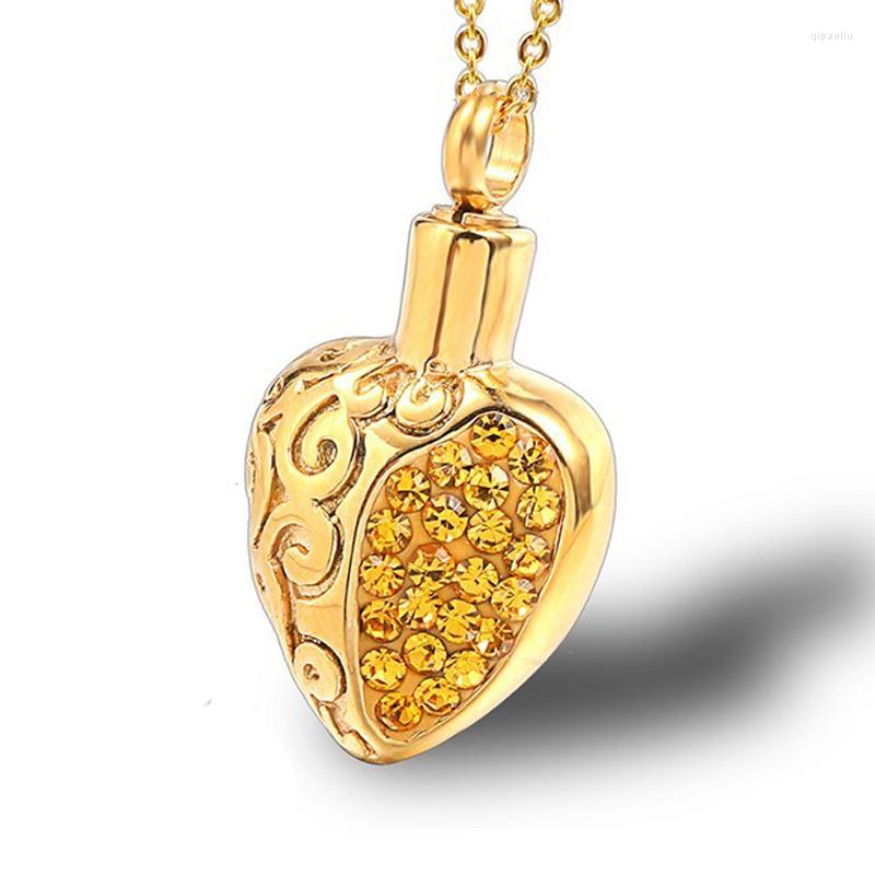 

Pendant Necklaces Cremation Jewelry Crystal Always In My Heart Memorials URN Necklace For Ashes Keepsake Hunman