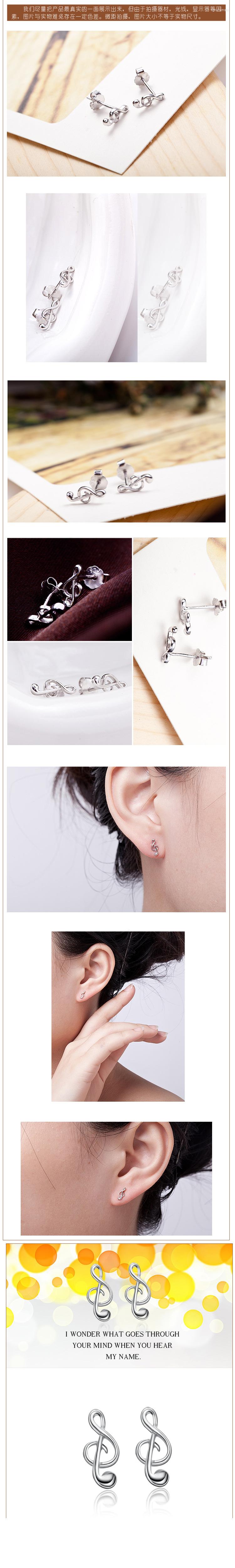 

Stud Earrings REETI 925 Sterling Silver Notes For Women Elegant Wedding Jewelry Pendientes Mujer Moda 2023 Brincos