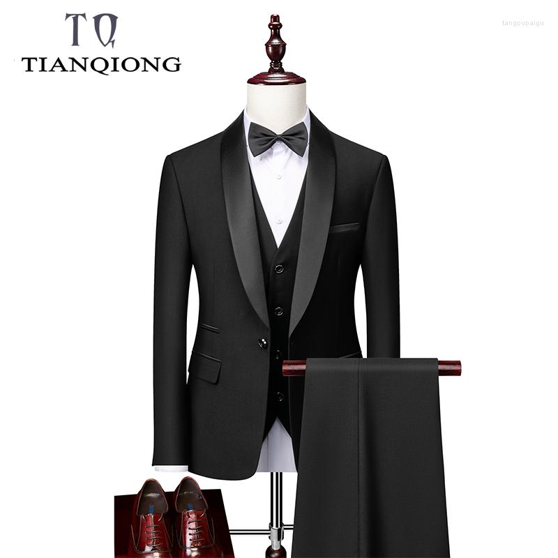 

Men's Suits TIAN QIONG Men Suit 2023 Wedding For Shawl Collar 3 Pieces Slim Fit Burgundy Mens Royal Blue Tuxedo Jacket S-6XL, 988