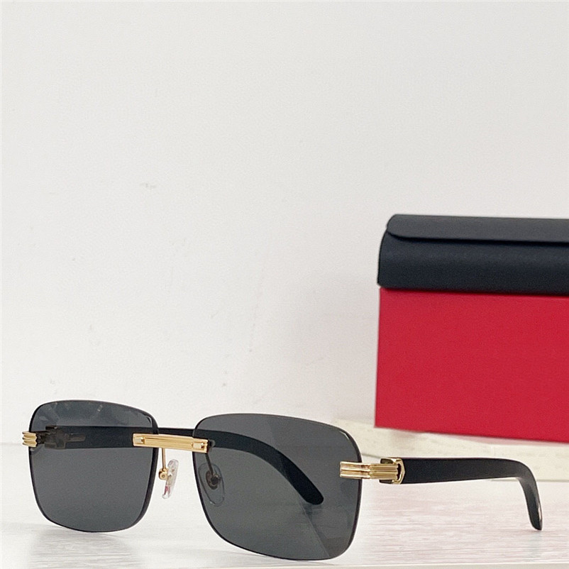 

New fashion design square sunglasses 0273S rimless frame wooden temples simple and popular style versatile outdoor uv400 protection eyewear