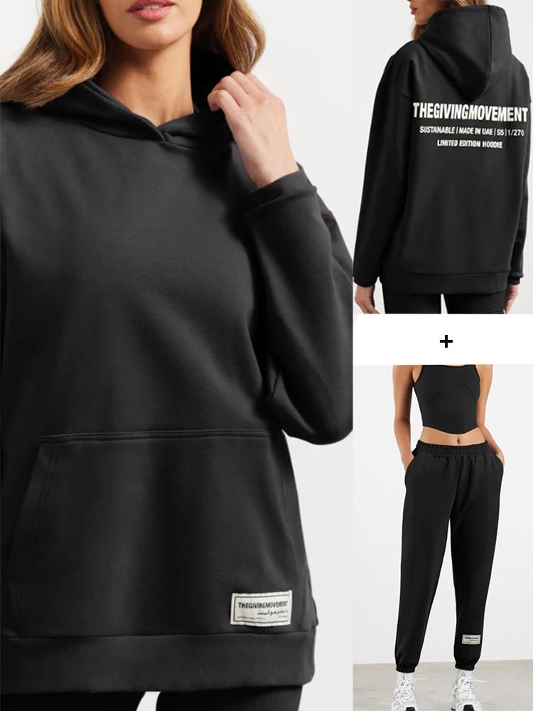 

Pants TGM Women Sportswear Suit Hoodie Loose Top Sweatpants Set Unisex Letter Print Fashion Ladies Runing Trousers 2 Piece Set Outfits, Purple