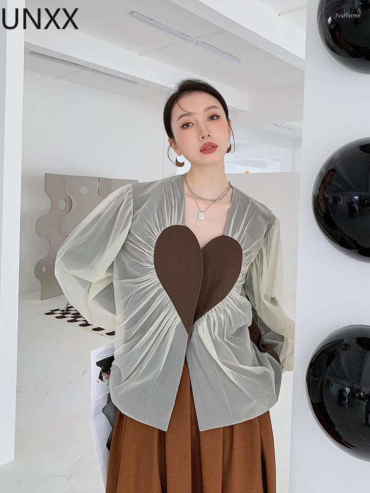 

Women' Suits UNXX Women Blazers Square Neck Chocolate Heart Tulle Vintage Cardigans Korean Fashion Suit Jackets Winter Female Clothes Tops, Image
