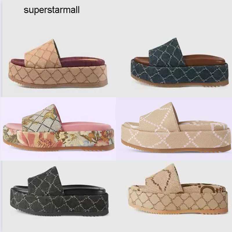 

Flops ggity Designer Women Slides Sandals Printed Platform Slide Slipper Thick Bottoms Embroidery Lady Flip Fashion Summer Beach Casual Shoes 3542 With Box NO