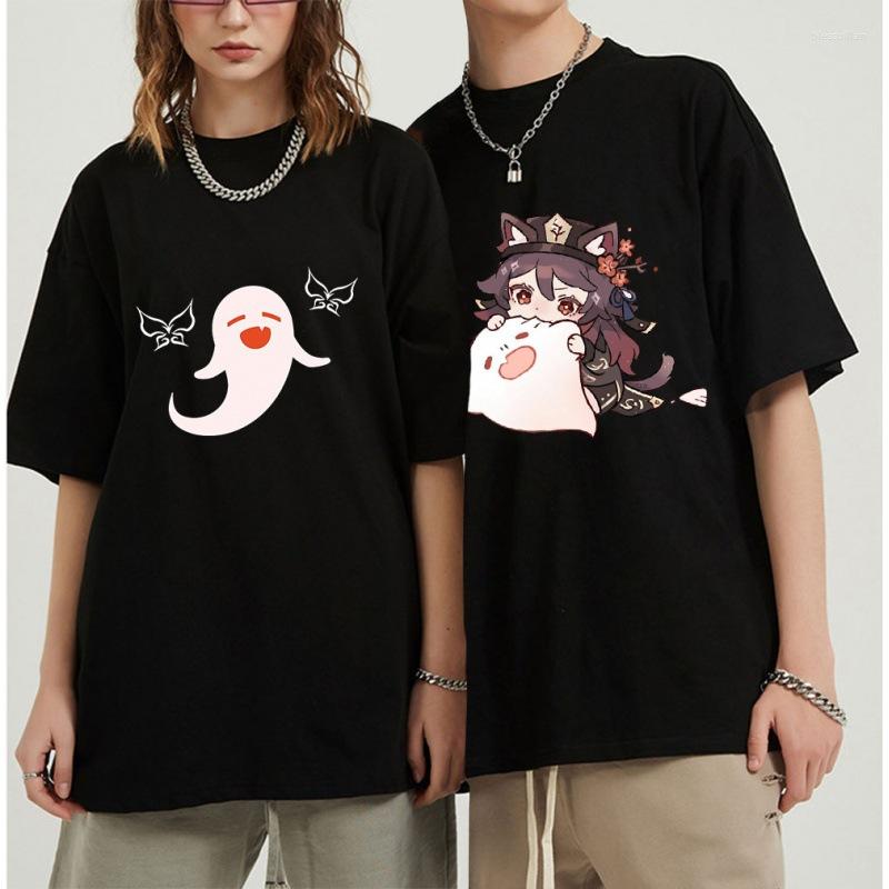 

Men' T Shirts Anime Genshin HU TAO Men Short Sleeve Cotton T-Shirt Casual Harajuku Fashion Unisex Streetwear Clothes Oversize Tee Top, Black