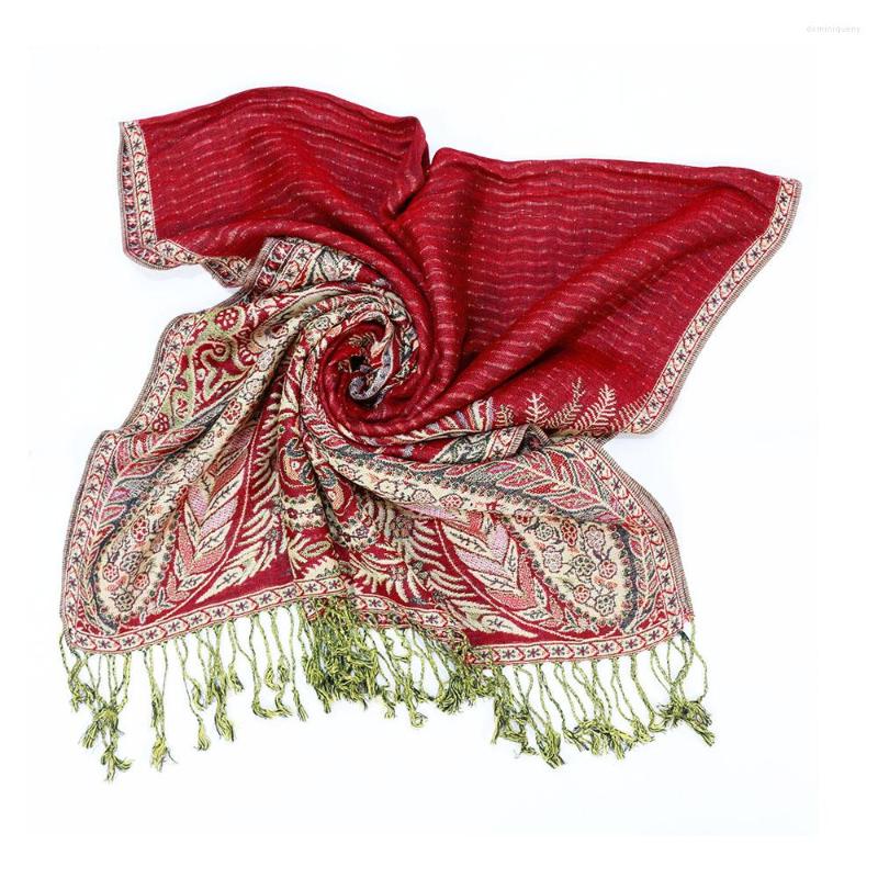 

Scarves Lady Jacquard Pashmina Paisley Scarf Feminino Inverno Bandana Shawls Wraps Thick Graceful Capes Tippets