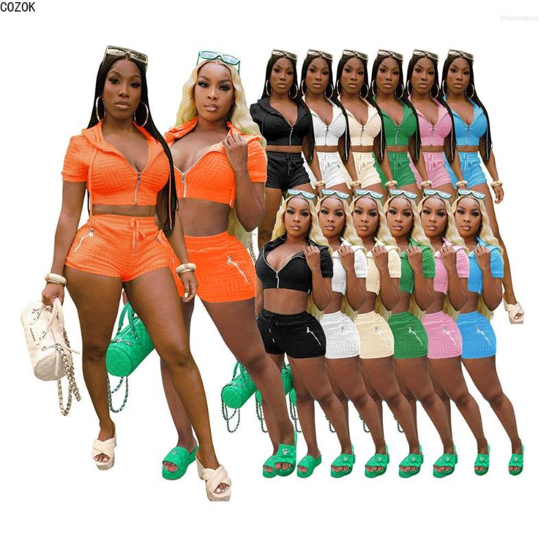 

Women's Tracksuits Spring Summer Leisure Sports Hooded Short Sleeve Shorts Women's Two Piece Set 2023 Ins Yoga Fitness Clothing, White