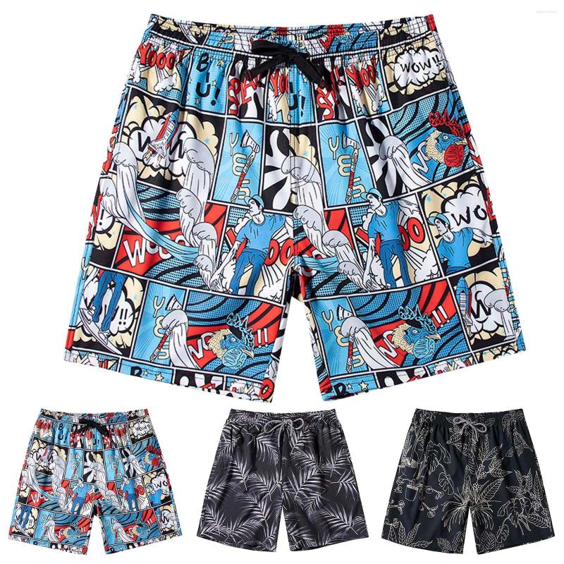

Men's Shorts Mens Printed Skin Lace Up Pocket Spring Holiday Beach Pants Swimming Trunks, Black