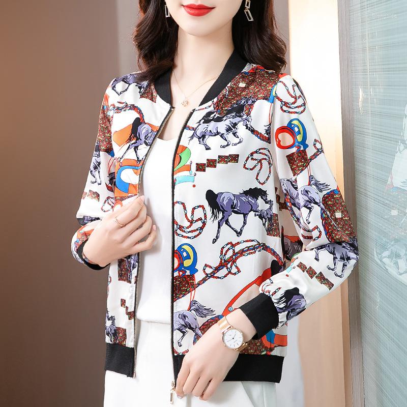 

Women's Jackets Fashion Print Women's Bomber Jacket 2023 Long Sleeve Retro Casual Y2k Outerwear Korean Version Of The Street Windbreak, Infrared set