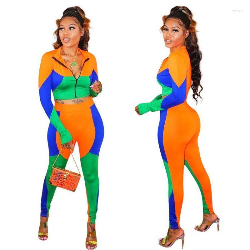 

Women' Two Piece Pants Jogger Set For Women Sport 2 Fitness Suit Zipper V Neck Long Sleeve Crop Top Swestpants Tracksuit 2XL, Red