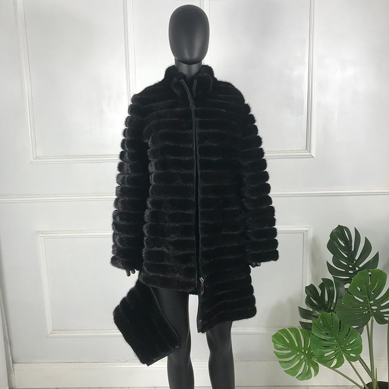 

Fur New Natural Mink Fur Coat Women Autumn Winter Fashion Long Fur Jacket Detachable Length