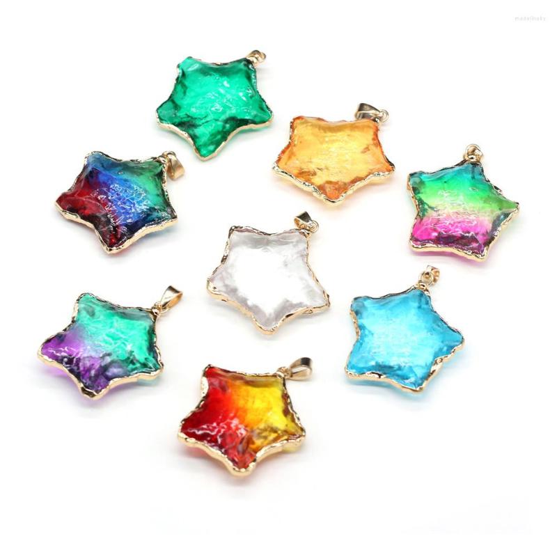 

Pendant Necklaces Natural Stone Pendants Reiki Heal 7 Chakras Star Shape Crystal For Trendy Jewelry Making DIY Amulet Necklace Earrings