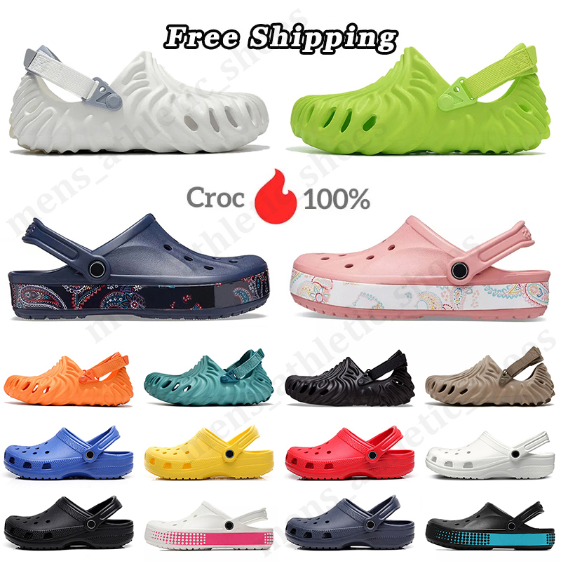 

Summer fashion croc clog designer sandals slippers men women slides salehe bembury croos buckle black white red blue pink waterproof shoes nursing hospital crocs, D6 cool grey 2021 40-47