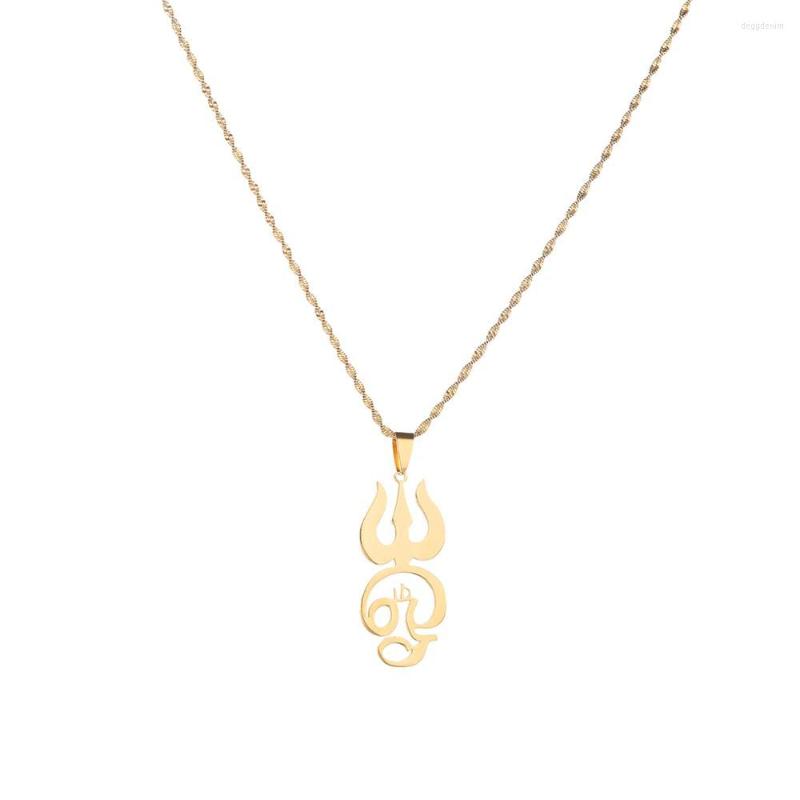

Pendant Necklaces Stainless Steel India Tamil Om Sign For Women Girls Symbol Chain Jewelry