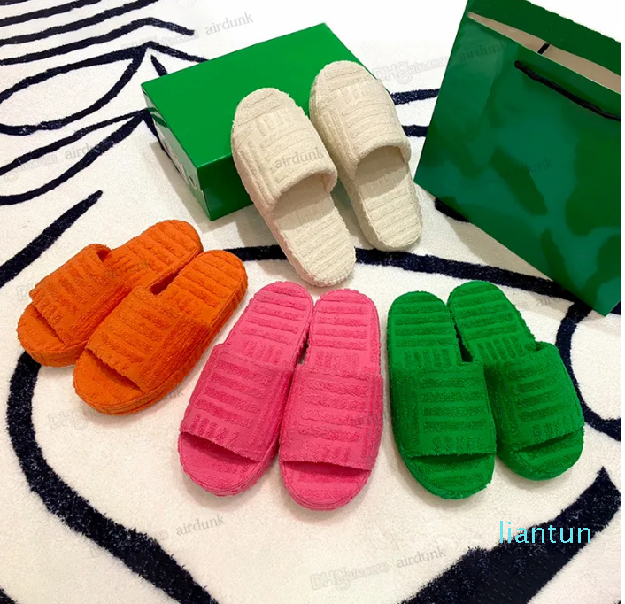 

2023 dress shoes sandals Women Designer Slides Fabric Rubber Thick Bottom Slipper sliders sandal