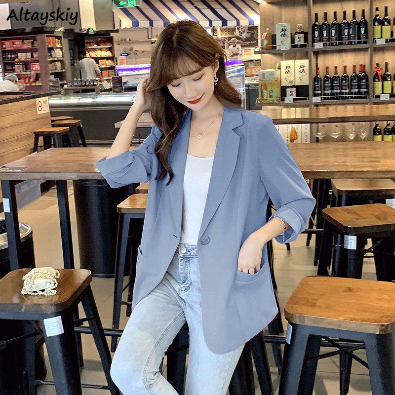 

Pants Blazers Women Thin Summer Sunproof Loose Cool Streetwear Allmatch Holiday Fashion Casual Preppy Girlish Ulzzang Ins Mujer New, Black